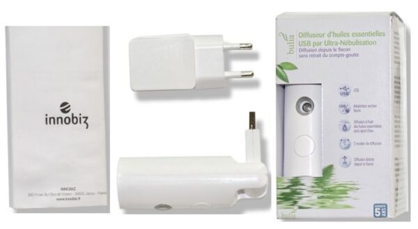 Diffuseur nomade INNOBIZ Bulia (Remplacé par le Torelia), ultra-nébulisation - USB / 220v